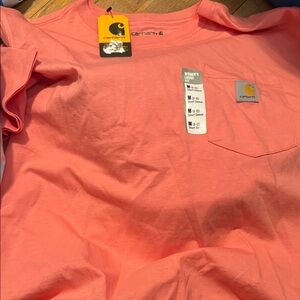 Carhartt Women's coral NWT relax fit Pocket Tee size Medium 8-10